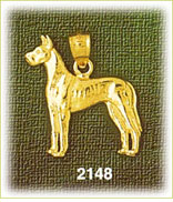 14K Gold Great Dane Dog Charm