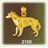 14K Gold Walking Dog Charm