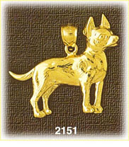 14K Gold Chihuahua Charm