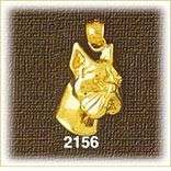 14K Gold Bulldog Head Charm