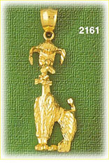 14K Gold Poodle w/Bow Tie Charm