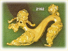 14K Gold Stretching Poodle Charm