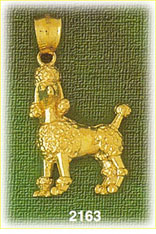 14K Gold Poodle Dog Charm