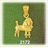 14K Gold Corded Poodle Charm