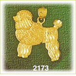 14K Gold Long Haired Poodle Charm