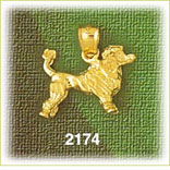 14K Gold 3D Purebred Poodle Charm