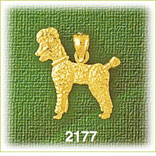 14K Gold Poodle w/Full Coat Charm
