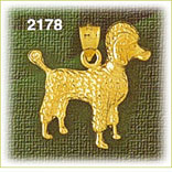 14K Gold Miniature Poodle Charm