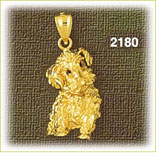 14K Gold Poodle Puppy Charm