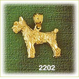 14K Gold German Schnauzer Charm