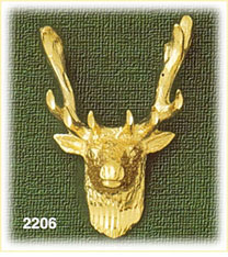 14K Gold Male Deer Charm