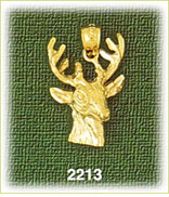 14K Gold Stag Charm