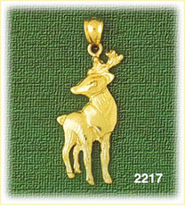 14K Gold Young Deer Charm