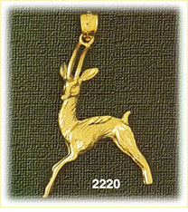 14K Gold Adolescent Deer Charm