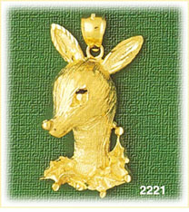 14K Gold Fawn Charm