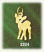14K Gold Baby Deer w/Spots Charm
