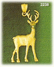 14K Gold Elk Charm