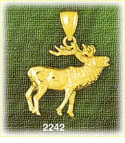 14K Gold Moose Charm