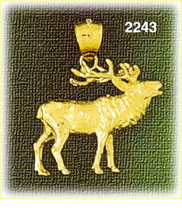 14K Gold 3D Moose Charm