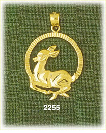 14K Gold Encircled Baby Deer Charm