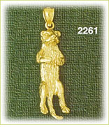 14K Gold Badger Charm