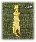 14K Gold Badger On Hind Legs Charm