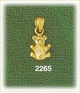 14K Gold 3D Teddy Bear Charm