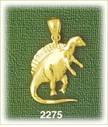 14K Gold Dinosaur Charm