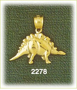 14K Gold Stegosaurus Charm