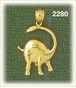 14K Gold Brontosaurus Charm