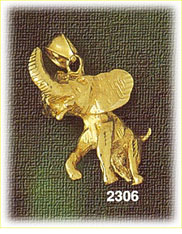 14K Gold 3 dimensional Elephant Charm