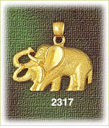 14K Gold Adult Elephant w/Baby Elephant Charm