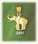 14K Gold Elephant w/Tusk Charm