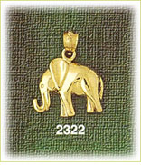 14K Gold Shiny Elephant Charm