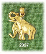 14K Gold Standing Elephants Charm