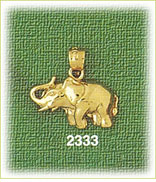 14K Gold Standing Elephant Charm
