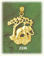 14K Gold Savannah Elephants Charm