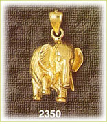 14K Gold Stomping Elephant Charm