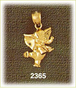 14K Gold Dancing Elephant Charm