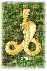 14K Gold Hissing Cobra Charm