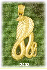 14K Gold Cobra Charm