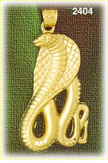 14K Gold Coiled Cobra Charm