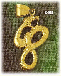 14K Gold Coral Snake Charm