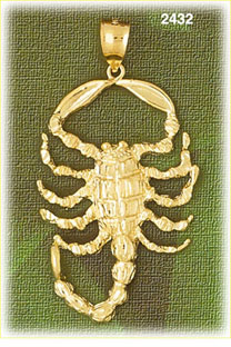 14K Gold Fierce Scorpion  Charm