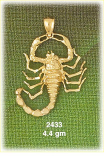 14K Gold Scorpion Charm