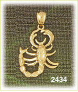 14K Gold Poisonous Scorpion Charm