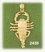 14K Gold Textured Scorpion Charm