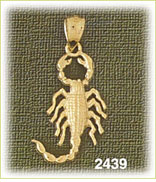 14K Gold Life Like Scorpion Charm