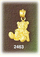 14K Gold Teddy Charm