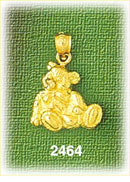 14K Gold Lounging Teddy Bear Charm